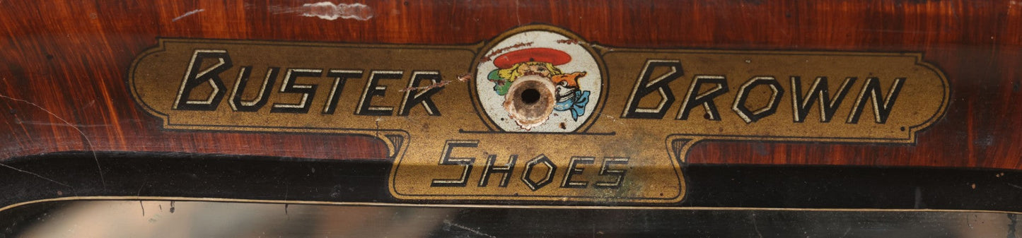 Lot 024 - Vintage Buster Brown Shoes Store Display Advertising Mirror With Buster Brown And Tige Logo, Brown Shoe Company