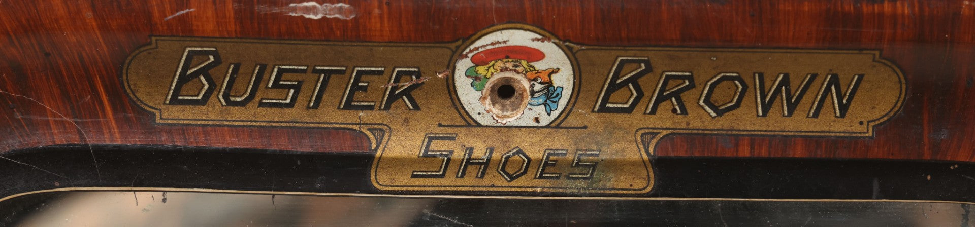 Lot 024 - Vintage Buster Brown Shoes Store Display Advertising Mirror With Buster Brown And Tige Logo, Brown Shoe Company