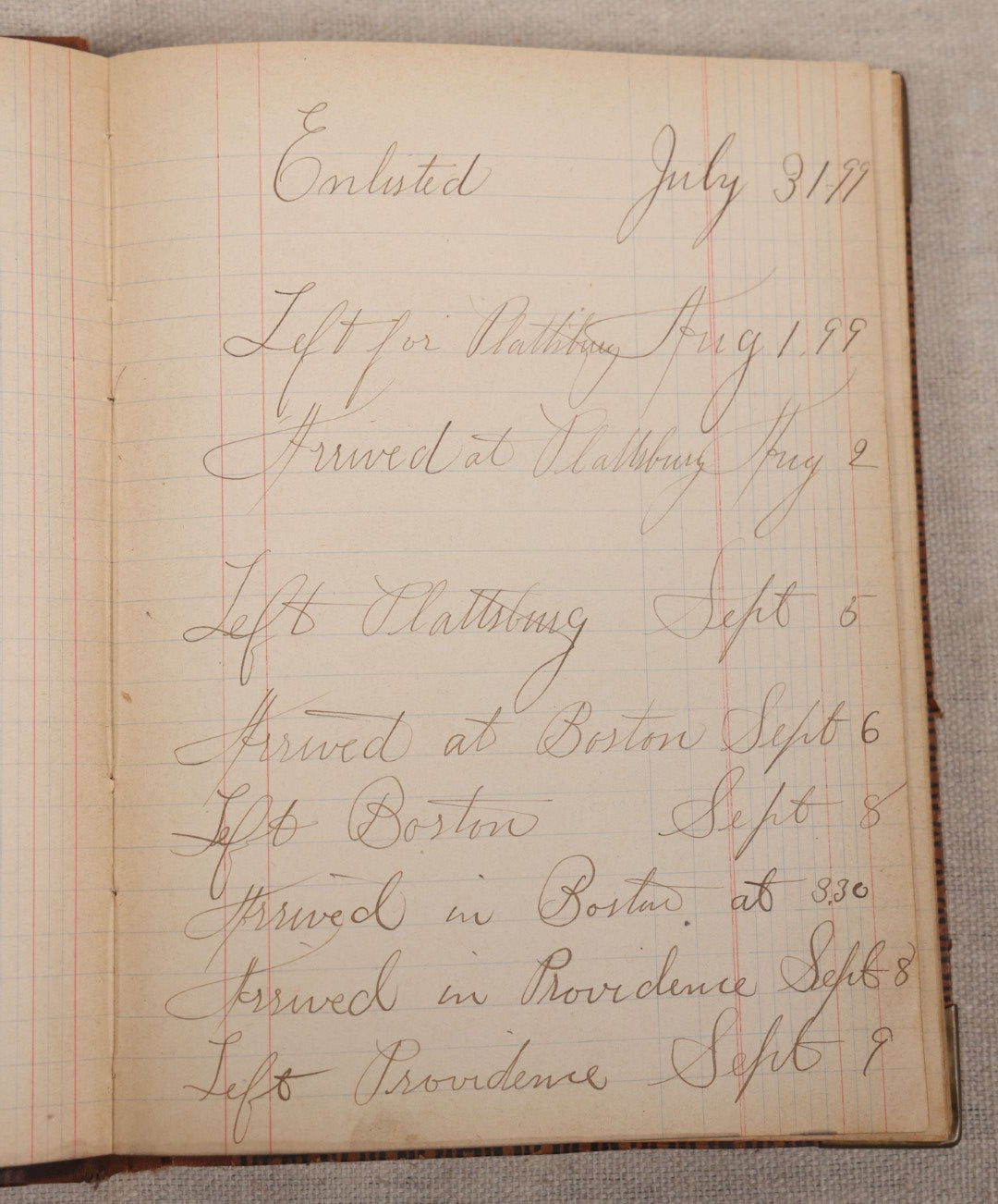 Lot 031 - Antique Philippine-American War Soldier's Log Book And Journal, 26th Infantry U.S.V., Enlisted Lawrence, Massachusetts, 1899-1900, With Battle Of Balantang Account
