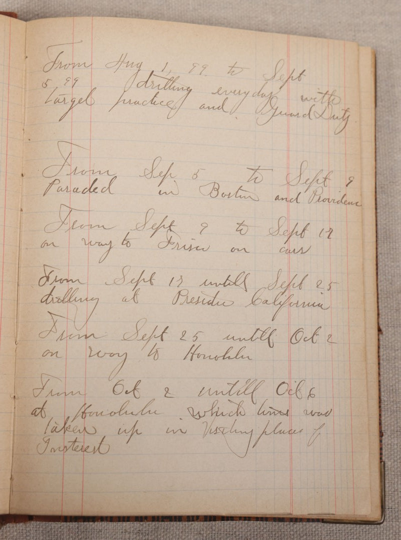 Lot 031 - Antique Philippine-American War Soldier's Log Book And Journal, 26th Infantry U.S.V., Enlisted Lawrence, Massachusetts, 1899-1900, With Battle Of Balantang Account