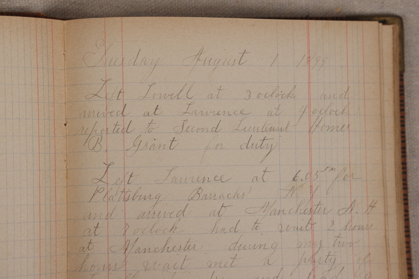 Lot 031 - Antique Philippine-American War Soldier's Log Book And Journal, 26th Infantry U.S.V., Enlisted Lawrence, Massachusetts, 1899-1900, With Battle Of Balantang Account