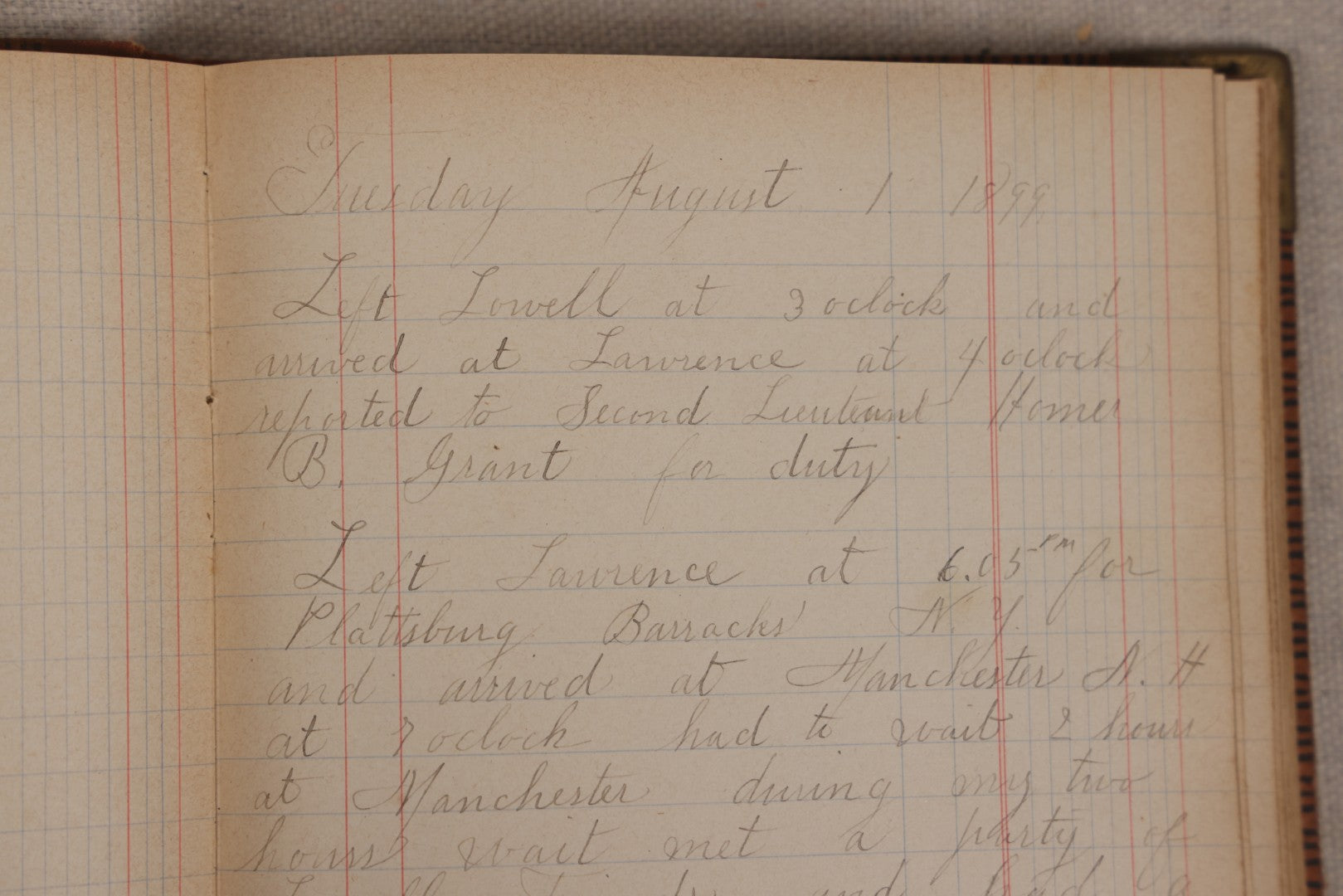 Lot 031 - Antique Philippine-American War Soldier's Log Book And Journal, 26th Infantry U.S.V., Enlisted Lawrence, Massachusetts, 1899-1900, With Battle Of Balantang Account