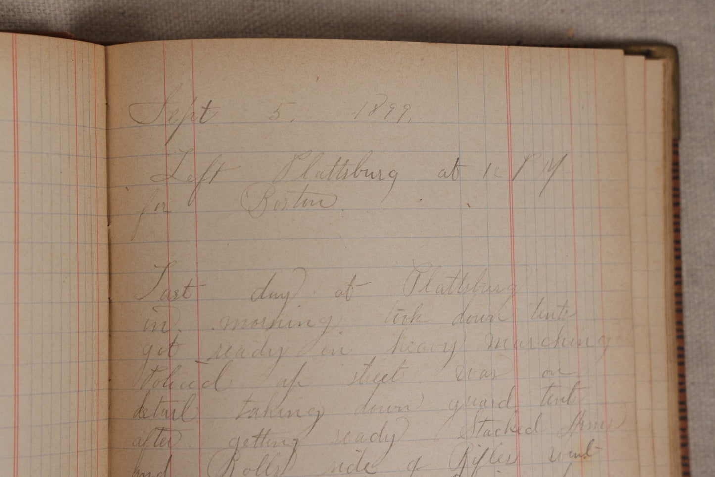 Lot 031 - Antique Philippine-American War Soldier's Log Book And Journal, 26th Infantry U.S.V., Enlisted Lawrence, Massachusetts, 1899-1900, With Battle Of Balantang Account