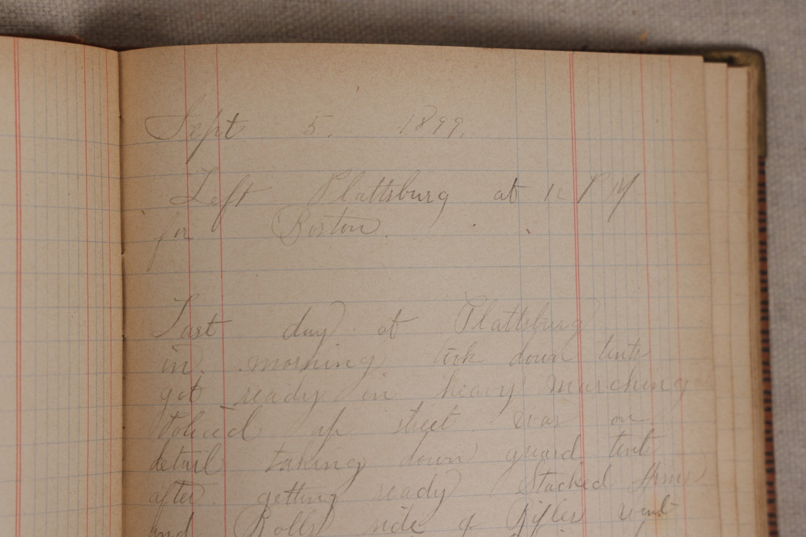 Lot 031 - Antique Philippine-American War Soldier's Log Book And Journal, 26th Infantry U.S.V., Enlisted Lawrence, Massachusetts, 1899-1900, With Battle Of Balantang Account