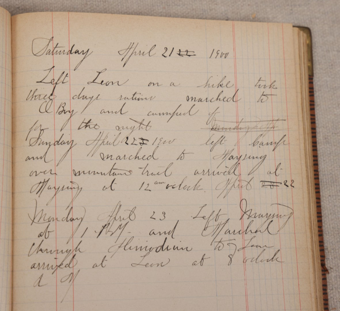 Lot 031 - Antique Philippine-American War Soldier's Log Book And Journal, 26th Infantry U.S.V., Enlisted Lawrence, Massachusetts, 1899-1900, With Battle Of Balantang Account
