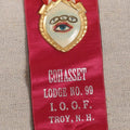 Lot 036 - Antique Odd Fellows I.O.O.F. Cohasset Lodge No. 99 Reversible Lodge And Mourning Ribbon, Troy, New Hampshire