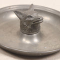 Lot 040 - Vintage Pewter Figural Fox Head Dish By International Pewter, No. 27794-1