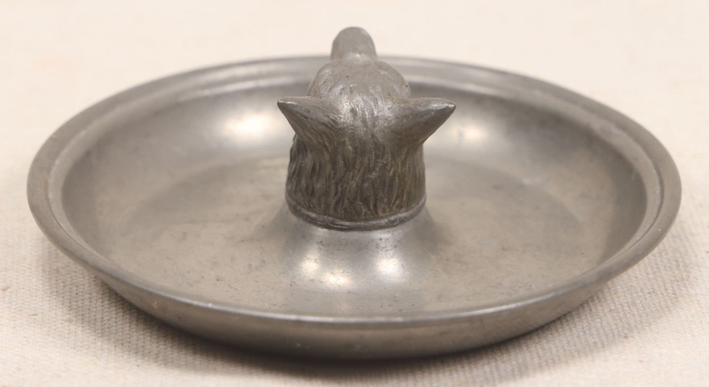 Lot 040 - Vintage Pewter Figural Fox Head Dish By International Pewter, No. 27794-1