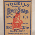 Lot 042 - Vintage Youells Original Rat-Snap Rat Poison Box With Contents, "Dessert For Rats," Youells Rat-Snap Co., North Branch, New Jersey, With Skull And Crossbones Graphics