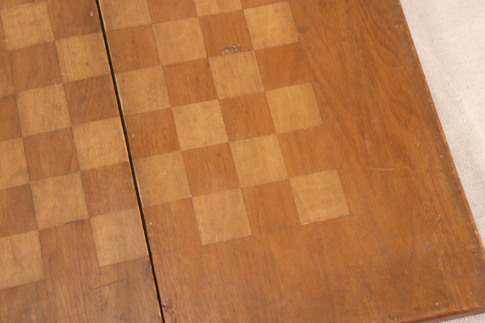 Lot 046 - Antique Folk Art Inlaid Wood Folding Chess, Checkers, And Backgammon Game Board With Bird Motifs