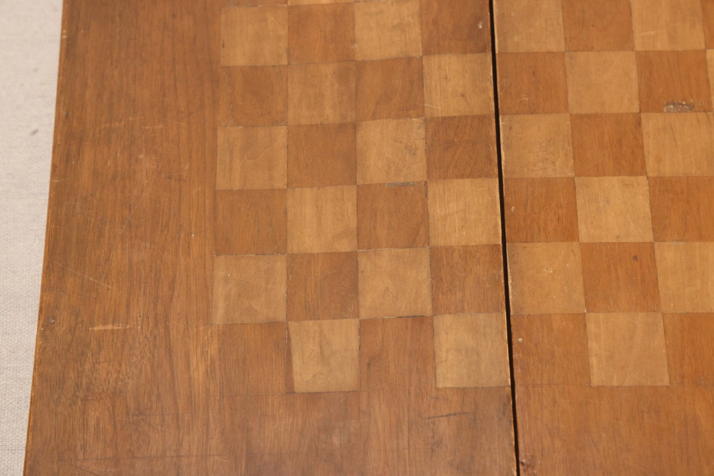 Lot 046 - Antique Folk Art Inlaid Wood Folding Chess, Checkers, And Backgammon Game Board With Bird Motifs