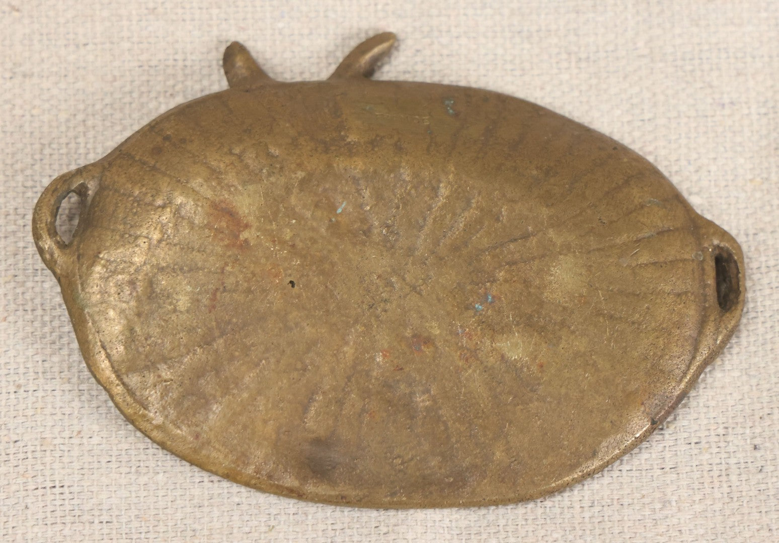 Lot 050 - Antique French Aesthetic Movement Brass Tray With Basket-Weave Ground, Branch, And Mouse Motifs, Marked France