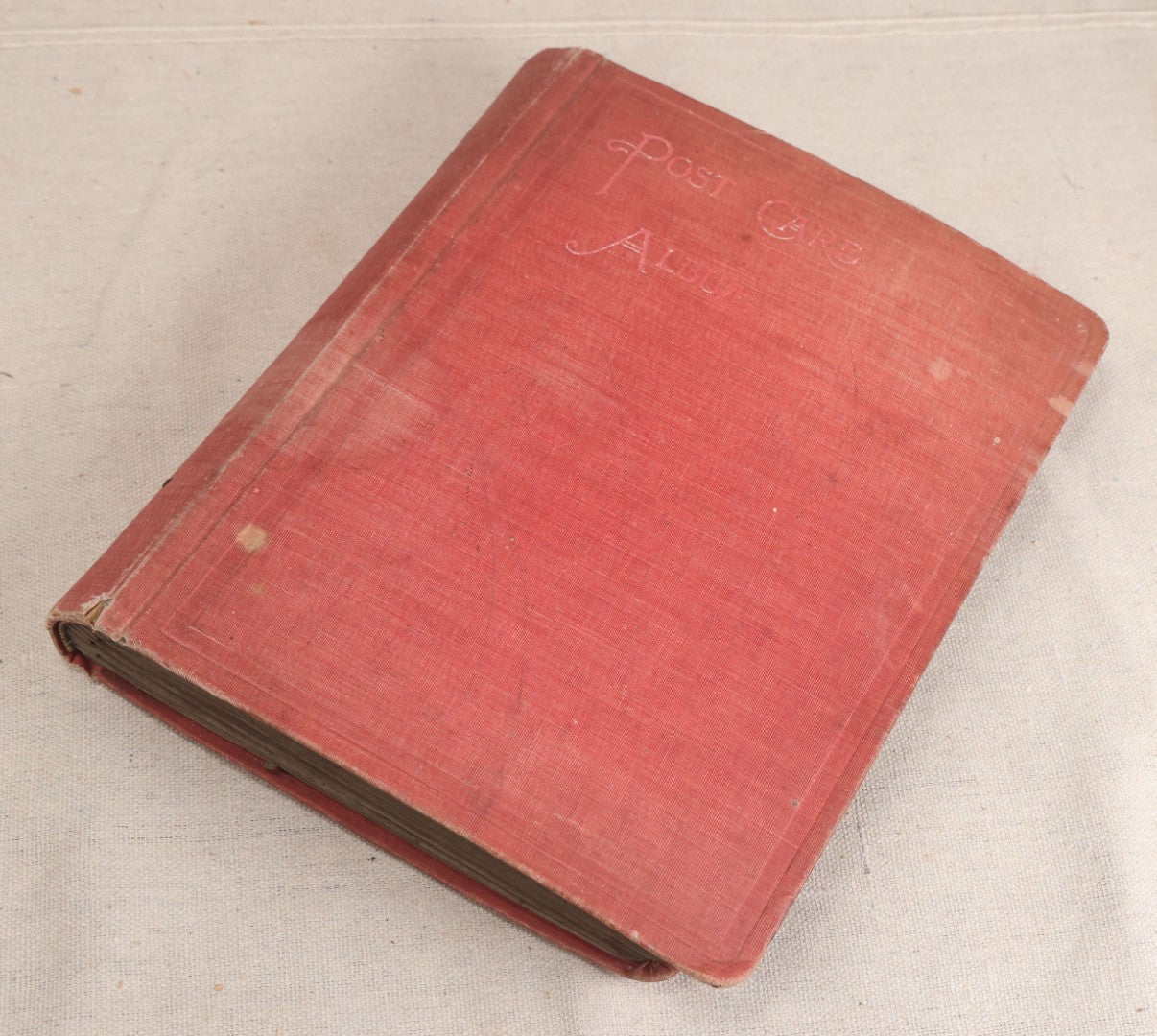 Lot 054 - Antique Postcard Album With Red Cover Containing Approximately 150 Antique And Vintage Postcards, New England, Holidays Including Christmas And Easter, Domestic, And International Subjects
