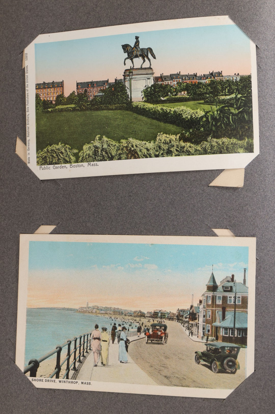 Lot 054 - Antique Postcard Album With Red Cover Containing Approximately 150 Antique And Vintage Postcards, New England, Holidays Including Christmas And Easter, Domestic, And International Subjects