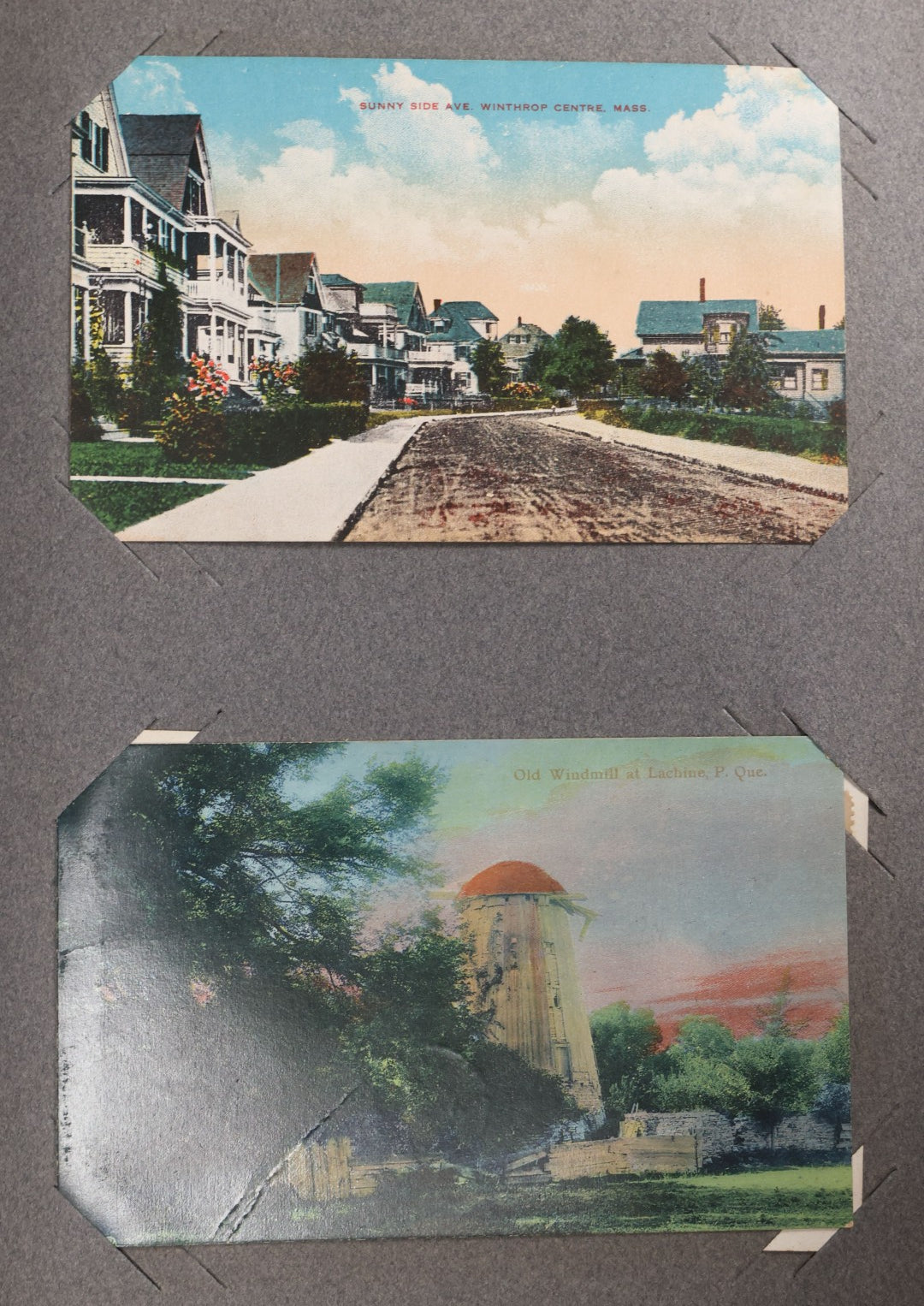 Lot 054 - Antique Postcard Album With Red Cover Containing Approximately 150 Antique And Vintage Postcards, New England, Holidays Including Christmas And Easter, Domestic, And International Subjects