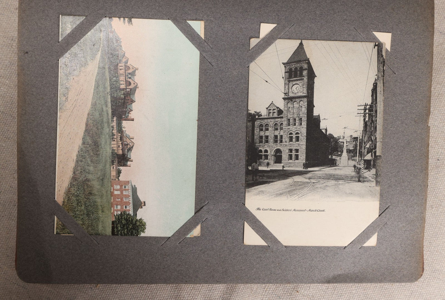Lot 054 - Antique Postcard Album With Red Cover Containing Approximately 150 Antique And Vintage Postcards, New England, Holidays Including Christmas And Easter, Domestic, And International Subjects