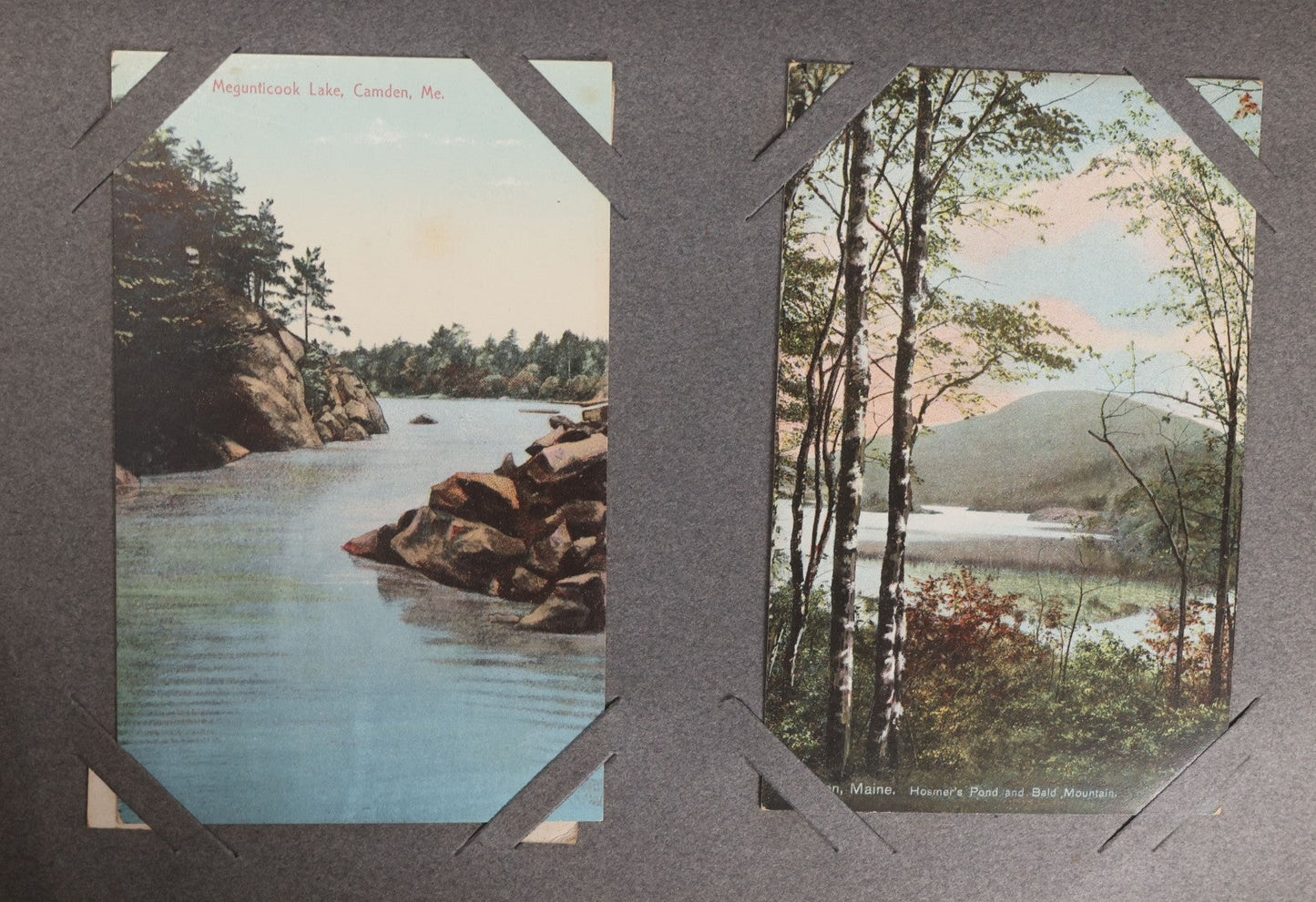 Lot 054 - Antique Postcard Album With Red Cover Containing Approximately 150 Antique And Vintage Postcards, New England, Holidays Including Christmas And Easter, Domestic, And International Subjects