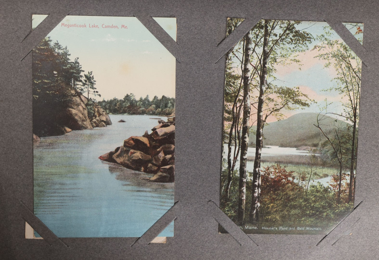 Lot 054 - Antique Postcard Album With Red Cover Containing Approximately 150 Antique And Vintage Postcards, New England, Holidays Including Christmas And Easter, Domestic, And International Subjects