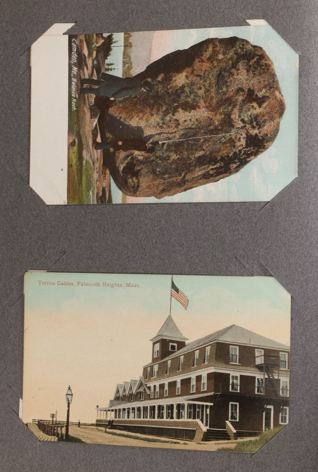Lot 054 - Antique Postcard Album With Red Cover Containing Approximately 150 Antique And Vintage Postcards, New England, Holidays Including Christmas And Easter, Domestic, And International Subjects