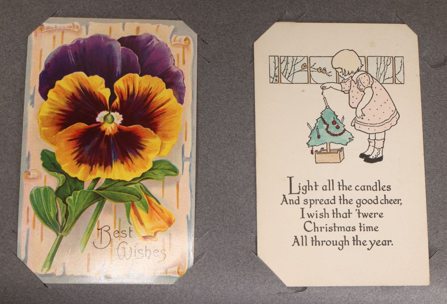 Lot 054 - Antique Postcard Album With Red Cover Containing Approximately 150 Antique And Vintage Postcards, New England, Holidays Including Christmas And Easter, Domestic, And International Subjects