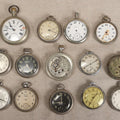 Lot 057 - Grouping Of 14 Antique And Vintage Pocket Watches For Parts Or Repair Including Seth Thomas, Westclox, Elgin, Ingraham, Sentinel, A.N. Anderson, Gotham, And Smiths, Mid-19th To Mid-20th Century