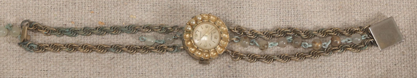 Lot 058 - Grouping Of Nine Vintage Wristwatches For Parts Or Repair Including Besco, Emerson, Rouen, Harmanette, Hanover, Bouquet, And Westclox, Many Swiss Make