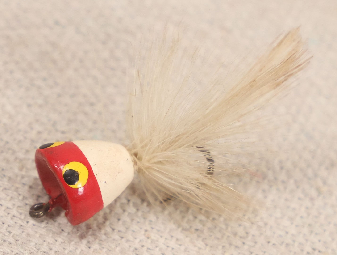 Lot 059 - Grouping Of 12 Vintage Fly Fishing Poppers With Painted Bodies And Feather Tails