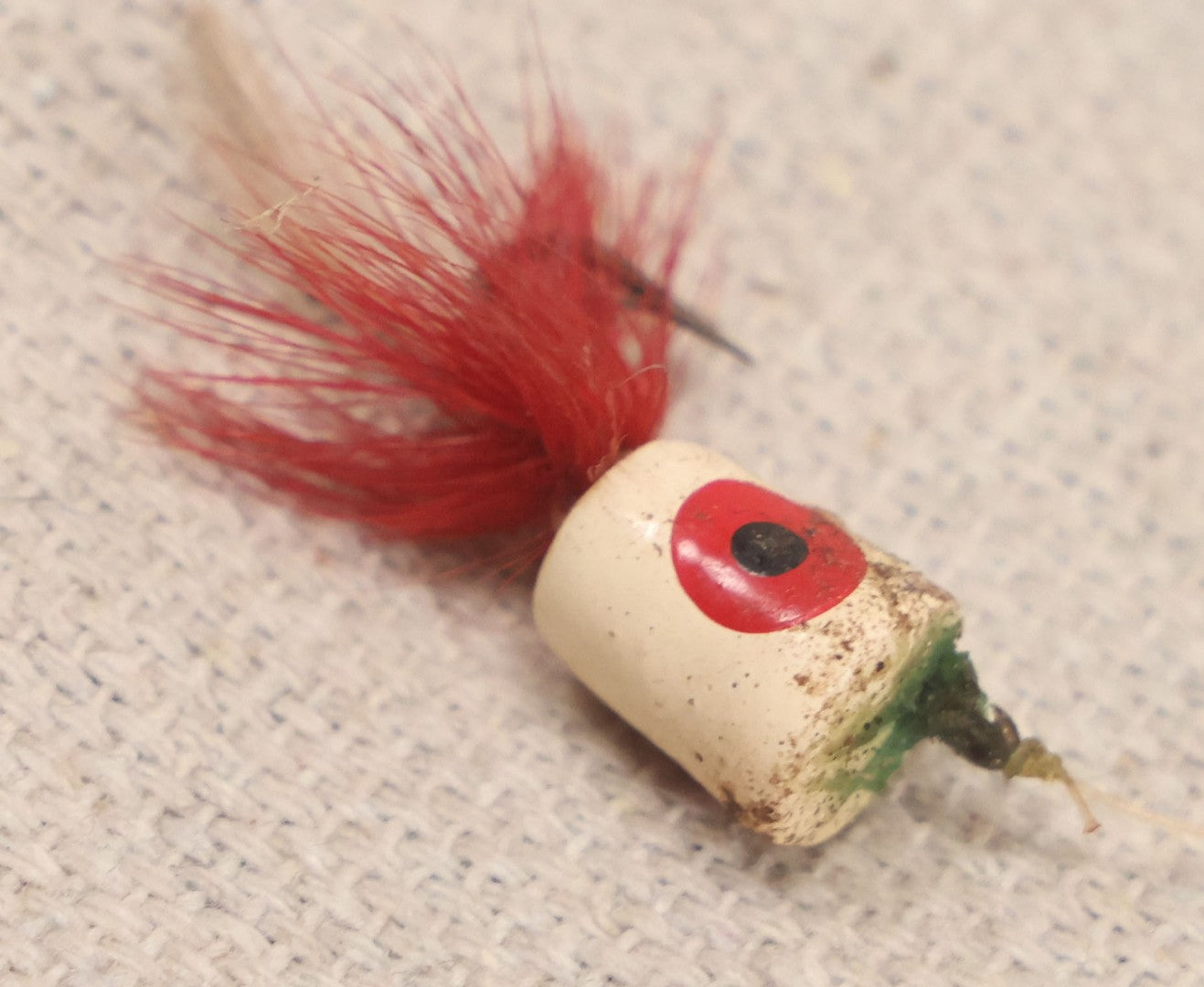Lot 059 - Grouping Of 12 Vintage Fly Fishing Poppers With Painted Bodies And Feather Tails