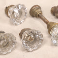 Lot 060 - Grouping Of Five Antique Glass Door Knobs With Mixed Hardware, As Found