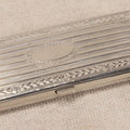 Lot 061 - Antique Silverplate Chatelaine Coin Holder With Engine-Turned Compartments, Engraved Case, Made In Germany