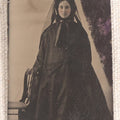 Lot 082 - Antique Tintype Photograph, Full-Length Portrait Of A Woman In Mourning Dress With Veil