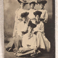 Lot 083 - Antique Tintype Photograph, Group Portrait Of Six Young Women In Decorated Hats And White Blouses