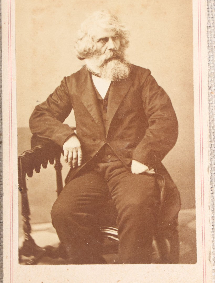 Lot 085 - Antique Carte De Visite C.D.V.. Photograph Of Evangelinus Apostolides Sophocles, Professor Of Greek At Harvard University, Photographed By Warren, Lowell, Massachusetts