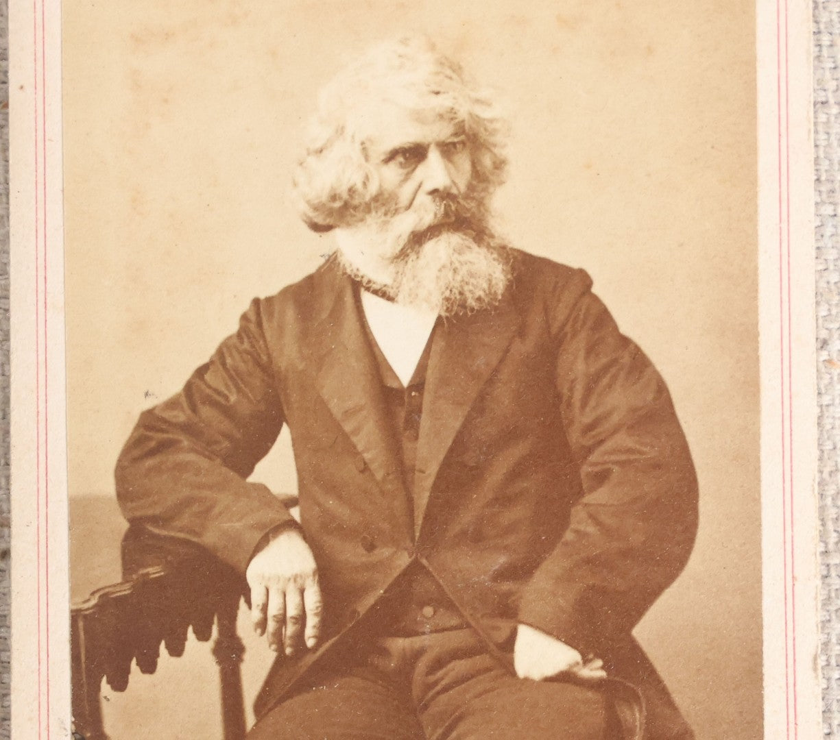 Lot 085 - Antique Carte De Visite C.D.V.. Photograph Of Evangelinus Apostolides Sophocles, Professor Of Greek At Harvard University, Photographed By Warren, Lowell, Massachusetts