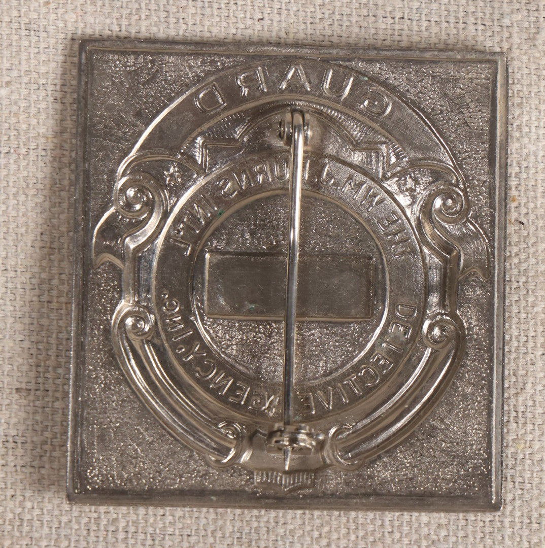 Lot 093 - Pair Of Vintage Security Badges, Remington Rand Inc. Special Police And Wm. J. Burns Int'L Detective Agency Guard No. 30822