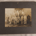 Lot 095 - Antique Board-Mounted Occupational Photograph Of A Group Of Workers Outside A Clapboard Building