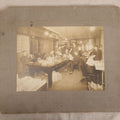 Lot 100 - Antique Board-Mounted Occupational Photograph Of An Office Interior With Wax Cylinder Dictating Machines, Zurich Insurance Sign On Door