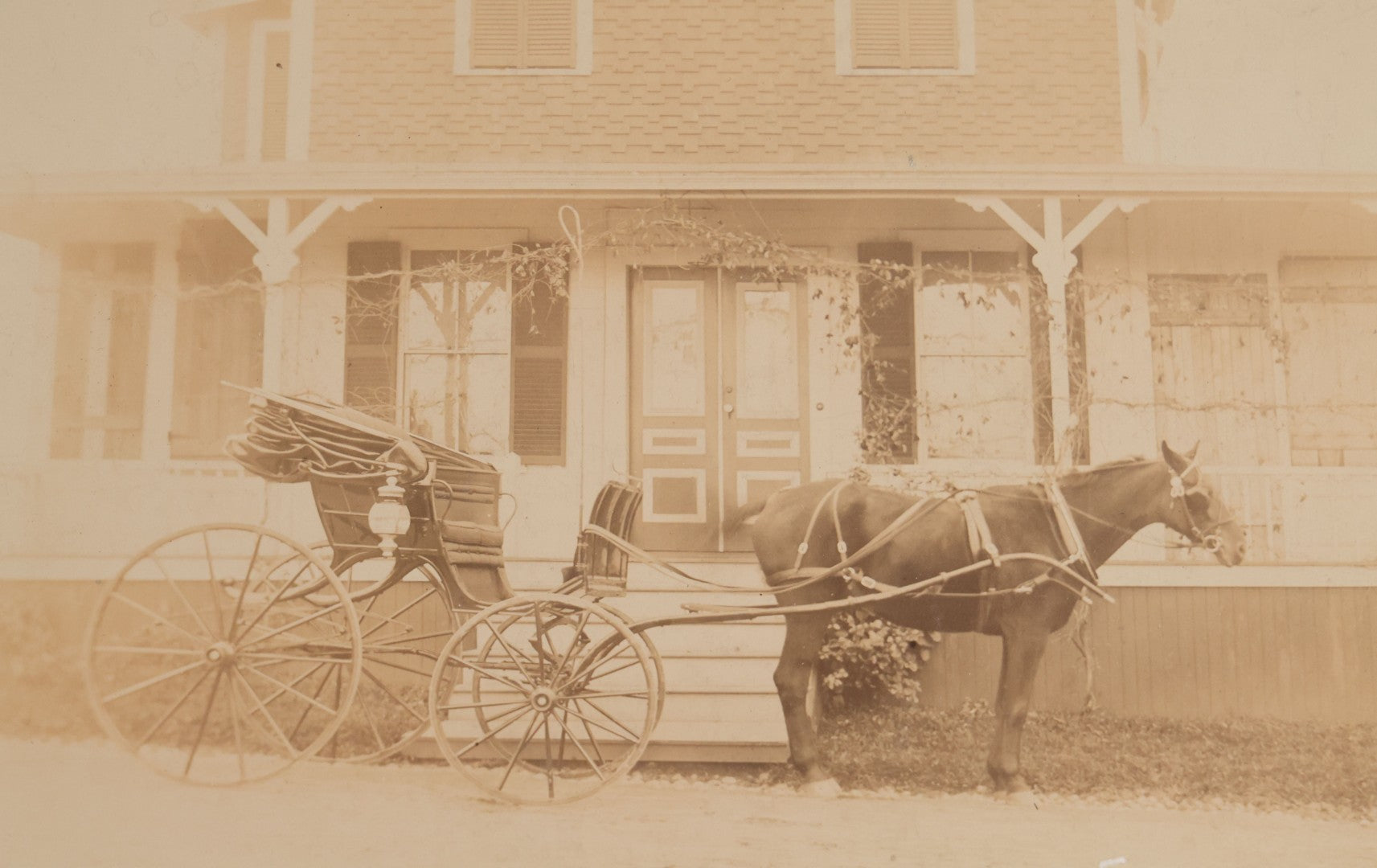 Lot 101 - Pair Of Antique Board-Mounted Photographs Of Horse-Drawn Vehicles, Cabinet Card And Boudoir-Size Card Formats