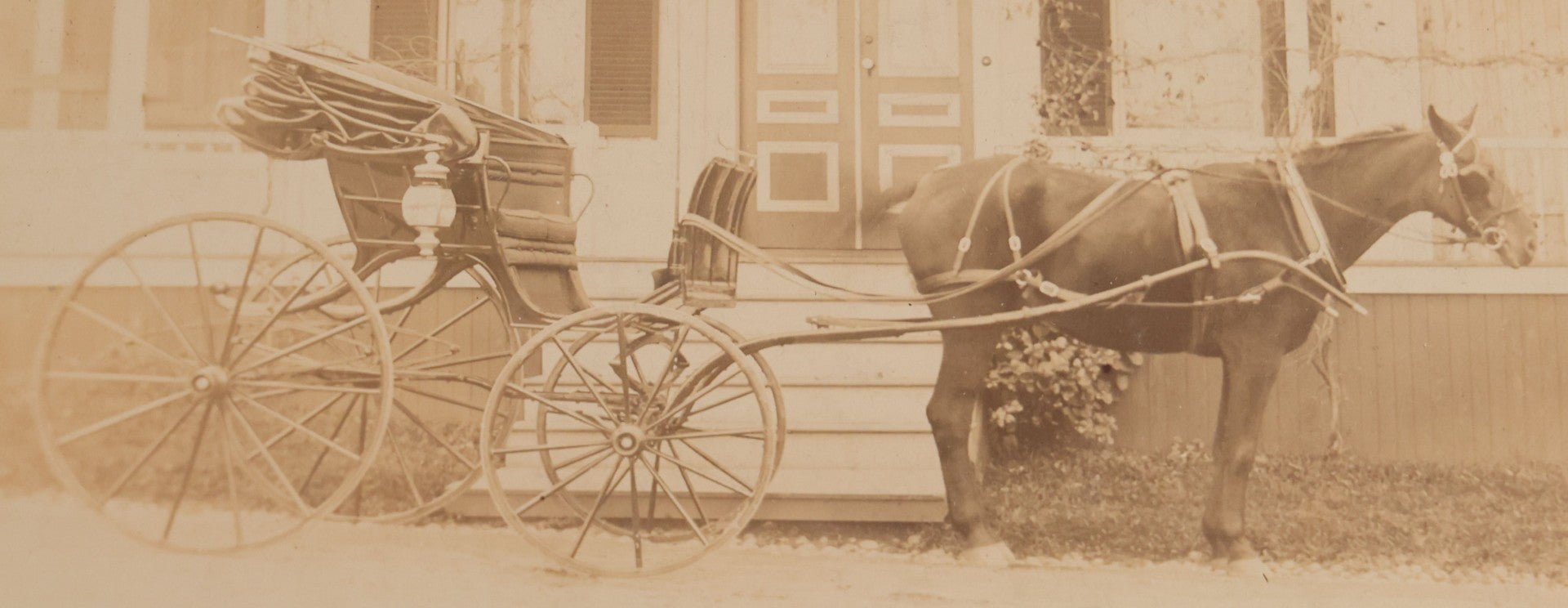 Lot 101 - Pair Of Antique Board-Mounted Photographs Of Horse-Drawn Vehicles, Cabinet Card And Boudoir-Size Card Formats