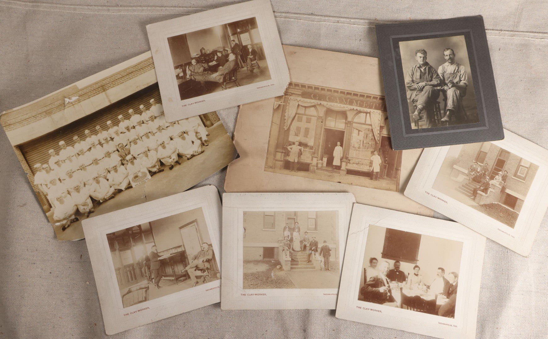 Lot 102 - Grouping Of Eight Antique And Vintage Occupational Photographs Including Five From The Clay-Worker Of Indianapolis, Indiana, Town Talk Bread Bakery, And G. Cammett Storefront
