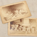 Lot 106 - Pair Of Antique Boudoir-Size Cabinet Card Photographs Of A Handmade Miniature Model City With "South Newton" Trolley, "The Grand" Theater, Masonic Lodge, And "United States Brewing Co." Building, Snow & McDermott, Cambridge, Massachusetts