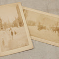 Lot 107 - Pair Of Antique Cabinet Card Photographs Of Bridgeport, Connecticut Streets During The Great Blizzard Of 1888, Including Bank Street, Photographed By Bronson's Photograph Gallery