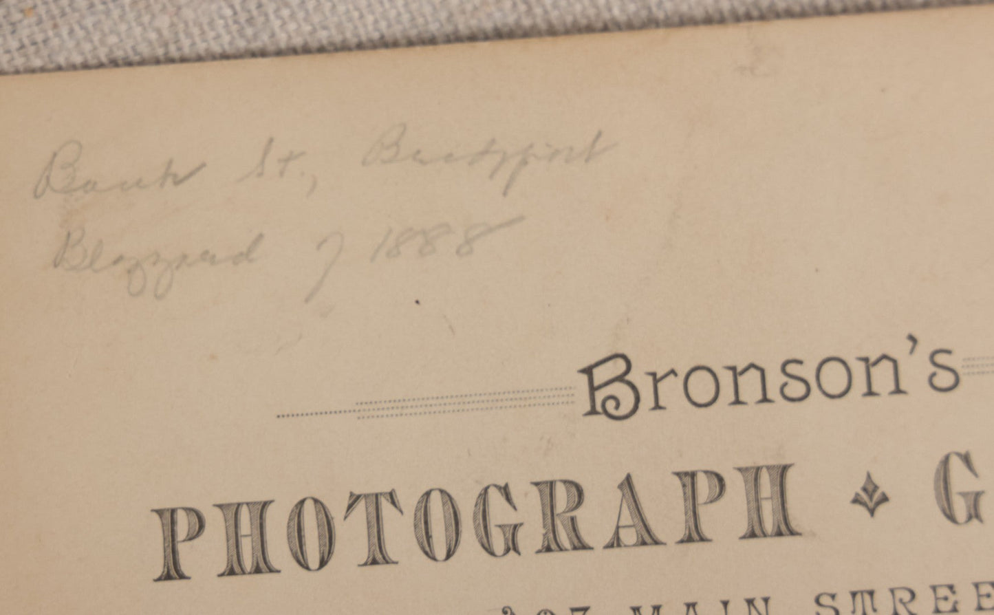 Lot 107 - Pair Of Antique Cabinet Card Photographs Of Bridgeport, Connecticut Streets During The Great Blizzard Of 1888, Including Bank Street, Photographed By Bronson's Photograph Gallery