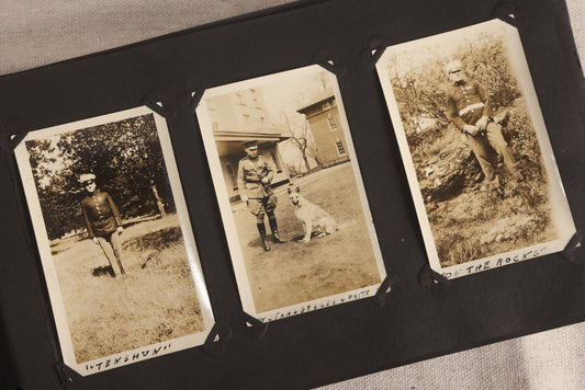 Lot 108 - Antique Snapshot Photo Album Containing 75+ Snapshot Photographs, West Point Military Academy Student And Family, Boxing, Marine Baseball Team, Guard Mount, Thayer Hall, Circa 1924
