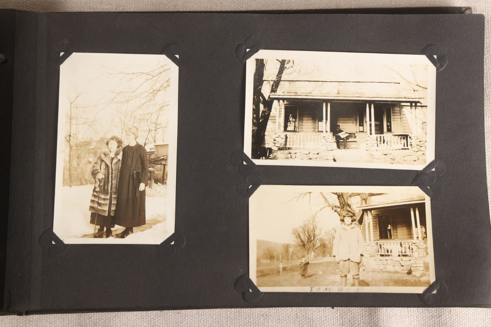 Lot 108 - Antique Snapshot Photo Album Containing 75+ Snapshot Photographs, West Point Military Academy Student And Family, Boxing, Marine Baseball Team, Guard Mount, Thayer Hall, Circa 1924