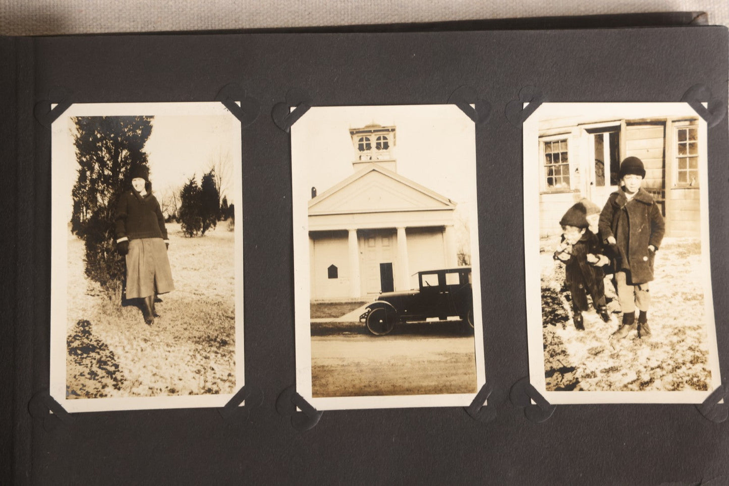 Lot 108 - Antique Snapshot Photo Album Containing 75+ Snapshot Photographs, West Point Military Academy Student And Family, Boxing, Marine Baseball Team, Guard Mount, Thayer Hall, Circa 1924