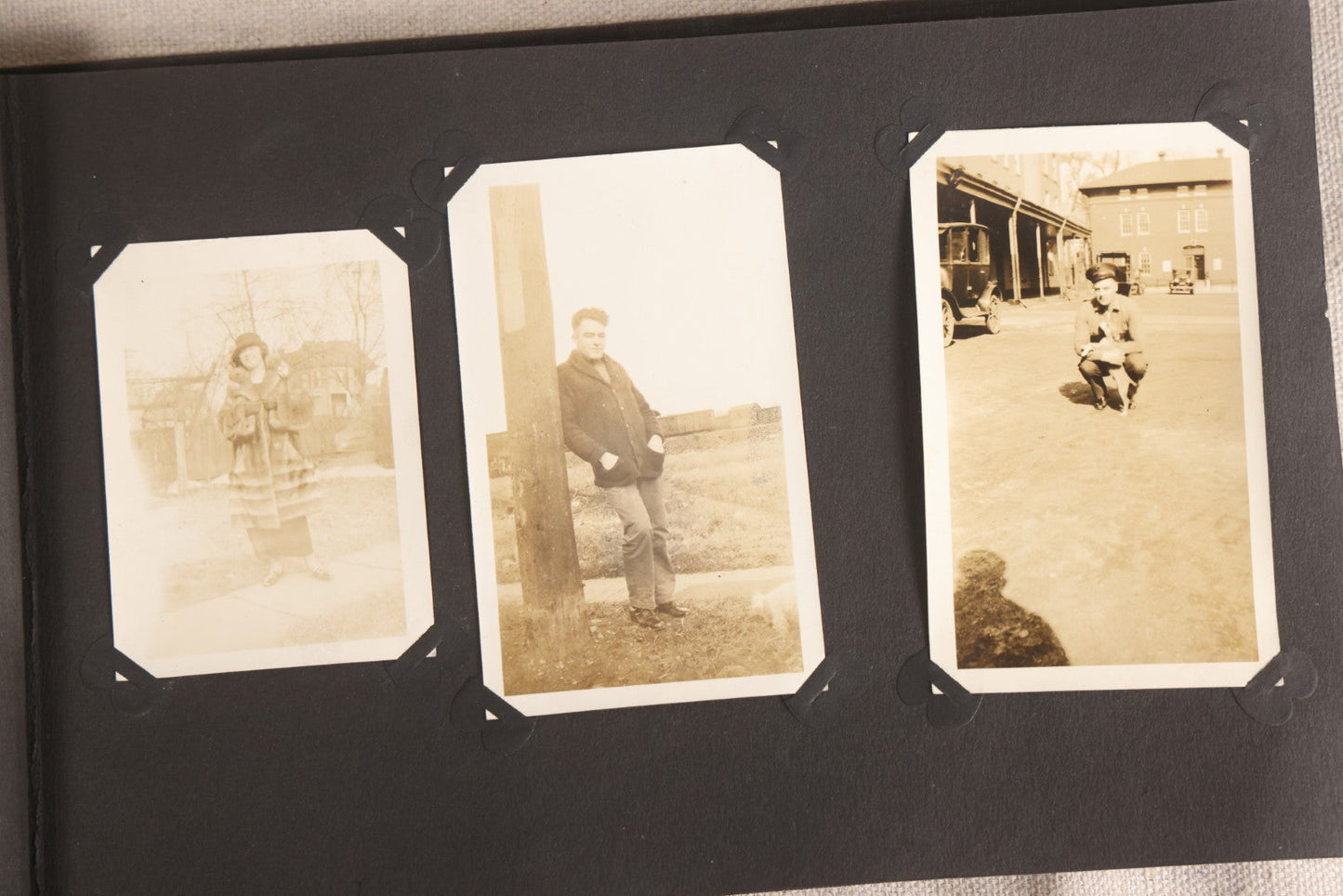Lot 108 - Antique Snapshot Photo Album Containing 75+ Snapshot Photographs, West Point Military Academy Student And Family, Boxing, Marine Baseball Team, Guard Mount, Thayer Hall, Circa 1924