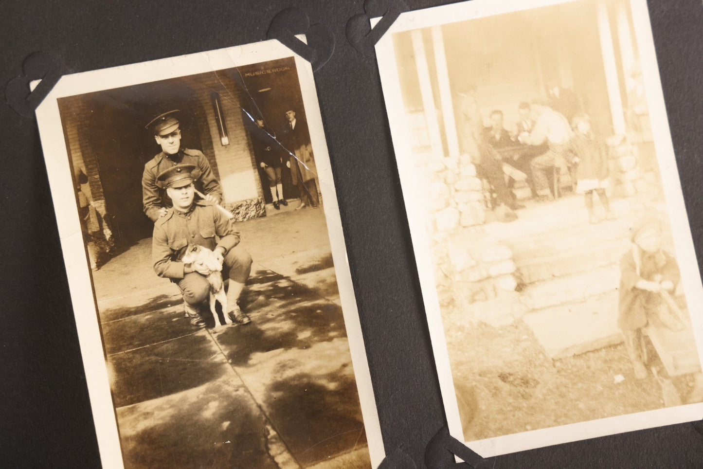 Lot 108 - Antique Snapshot Photo Album Containing 75+ Snapshot Photographs, West Point Military Academy Student And Family, Boxing, Marine Baseball Team, Guard Mount, Thayer Hall, Circa 1924