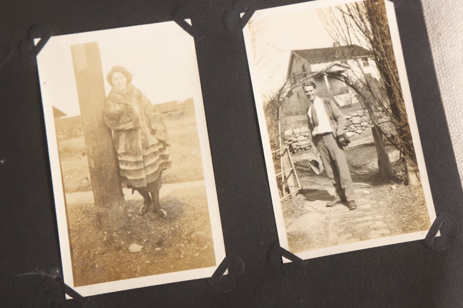 Lot 108 - Antique Snapshot Photo Album Containing 75+ Snapshot Photographs, West Point Military Academy Student And Family, Boxing, Marine Baseball Team, Guard Mount, Thayer Hall, Circa 1924