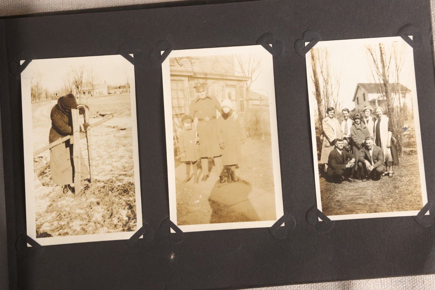 Lot 108 - Antique Snapshot Photo Album Containing 75+ Snapshot Photographs, West Point Military Academy Student And Family, Boxing, Marine Baseball Team, Guard Mount, Thayer Hall, Circa 1924